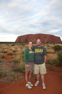MY HUSBAND, SCOTT & I AT AYERS ROCK (ULURU) IN AUSTRALIA